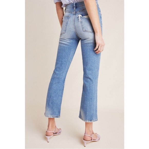 Anthropologie Boyish Brady High Rise Crop Flare Jeans Light River Wash 26 NWT - Picture 7 of 16
